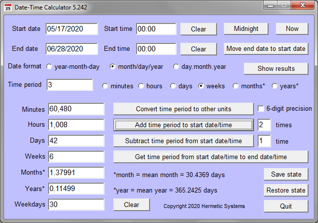 Date calculator