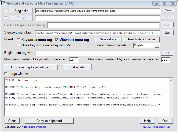 EZ Meta Tag Editor 3.3.1.1 for windows instal